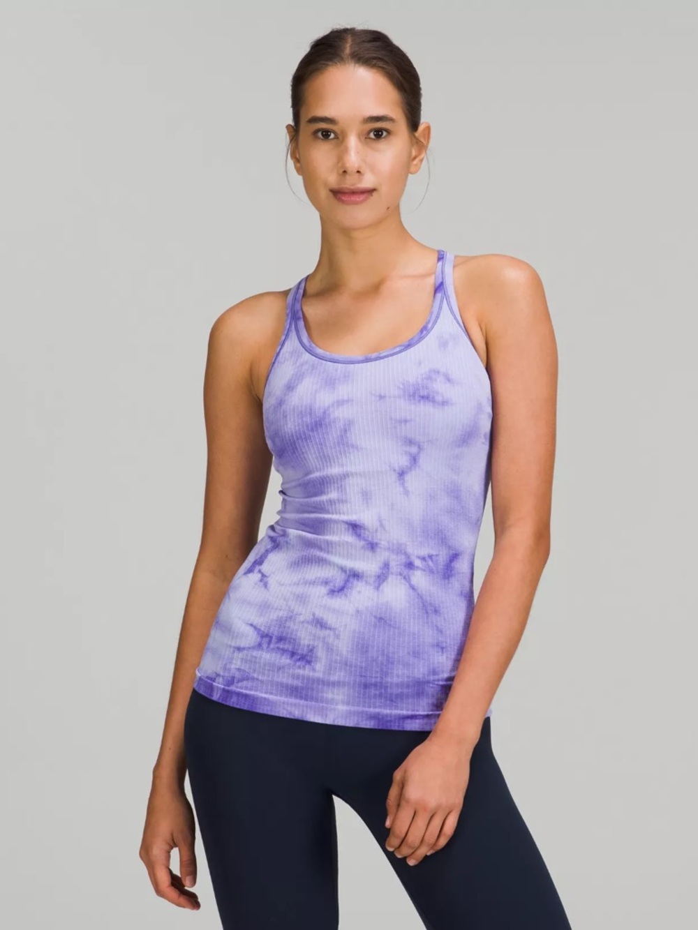 lululemon Ebb to Street Tank in Marble Dye Indigo / Purple sz 8